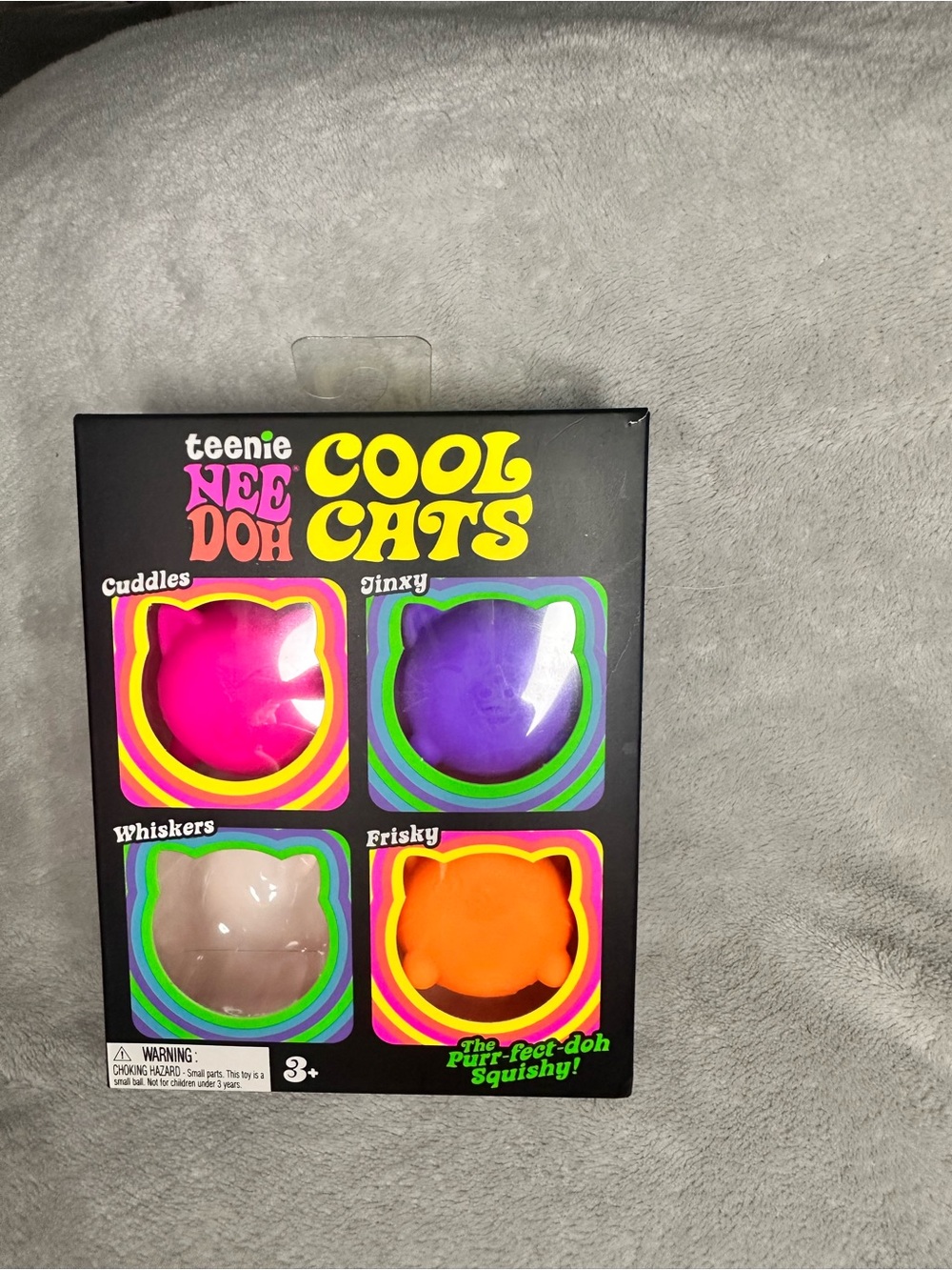 Teenie Nee Doh Cool Cats Squishy Set - Pink, Purple, and Orange